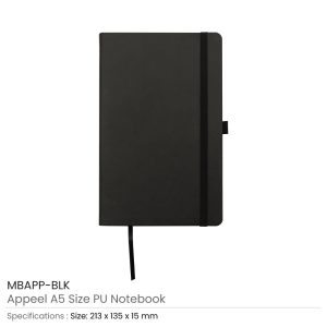 Appeel-A5-Size-PU-Notebook-MBAPP-BLK-300x300
