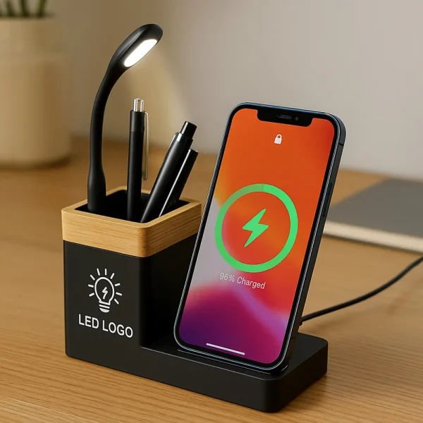 Bamboo-Pen-Holder-with-15W-Wireless-Charger-WDS6-BLK-with-Branding-600x600