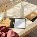 Cork-Cover-Folder-B5-Size-with-Notepad-Pen-and-Sticky-Notes-MB-10-Closed-View-250×250