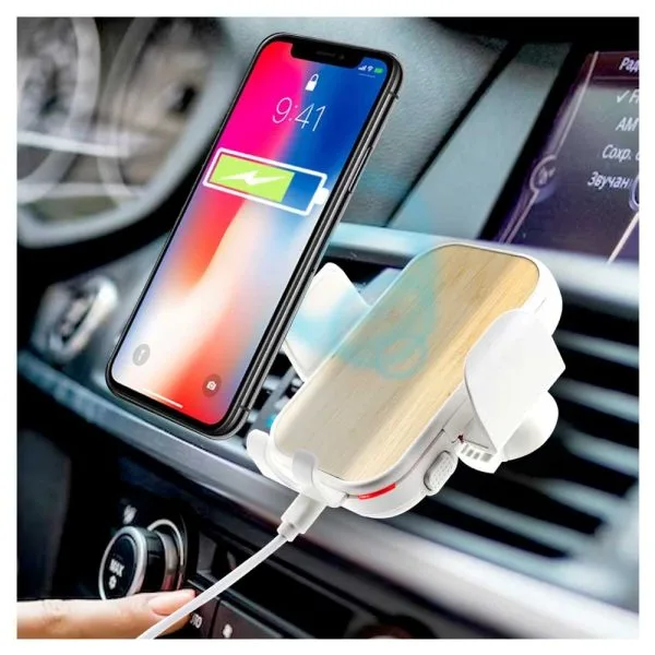 Car Phone Holder with Wireless Fast Charger 15W, Type C