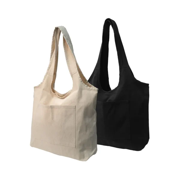 Cotton Hobo Bags with Front Pocket, 340 GSM (10 oz)