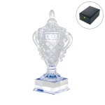 Large Clear Crystal Glass Trophy Cup with Glass Base – Chocolate Gift Edition