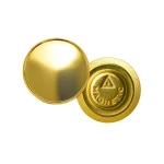 Gold Round Metal Badges with Magnet Attachment