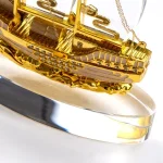 Golden-Boat-Shape-Memento-in-Metal-with-Glass-Base-TR-07-Blank-600×600