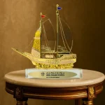 Golden-Boat-Shape-Memento-in-Metal-with-Glass-Base-TR-07-Blank-600×600