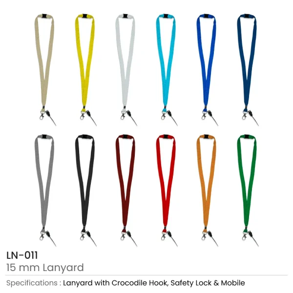 Lanyards with Crocodile Clip, Mobile Holders, and Safety Lock