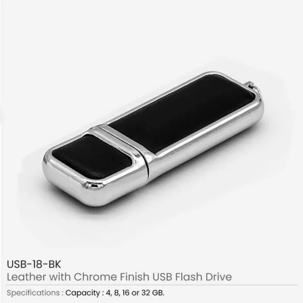 Leather with Chrome USB