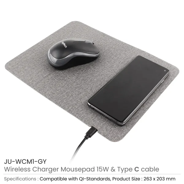 Fast Wireless Charging Mousepad in 15W, Foldable Design Type C