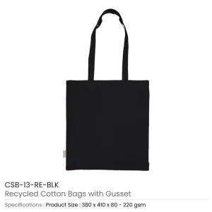Recycled-Cotton-Bags-with-Gusset-CSB-13-RE-BLK-300x300