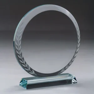 Round-Clear-Crystal-Award-with-Engraved-Leaves-CR-32-Sid-View-300x300