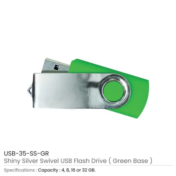 Promotional Silver Swivel USB Flash