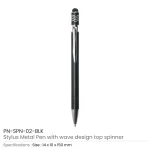 Stylus-Metal-Pens-with-Wave-Design-Top-Spinner-PN-SPN-02-BLK-300×300