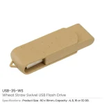 Promotional Wheat Straw Swivel USB Flash Drives