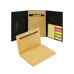 Tri-Fold Notepad with Sticky Notes, Pen, Card Slot and Ruler