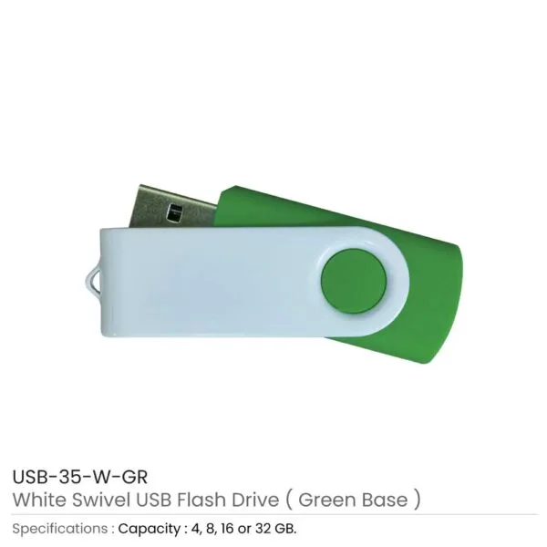 White Swivel USB Flash