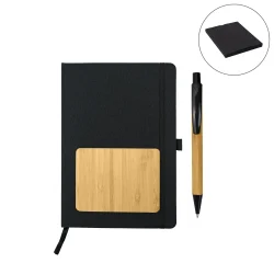 rPET-and-Bamboo-Notebook-with-Pen-Gift-sets-GS-704-BLK-Blank-250x250